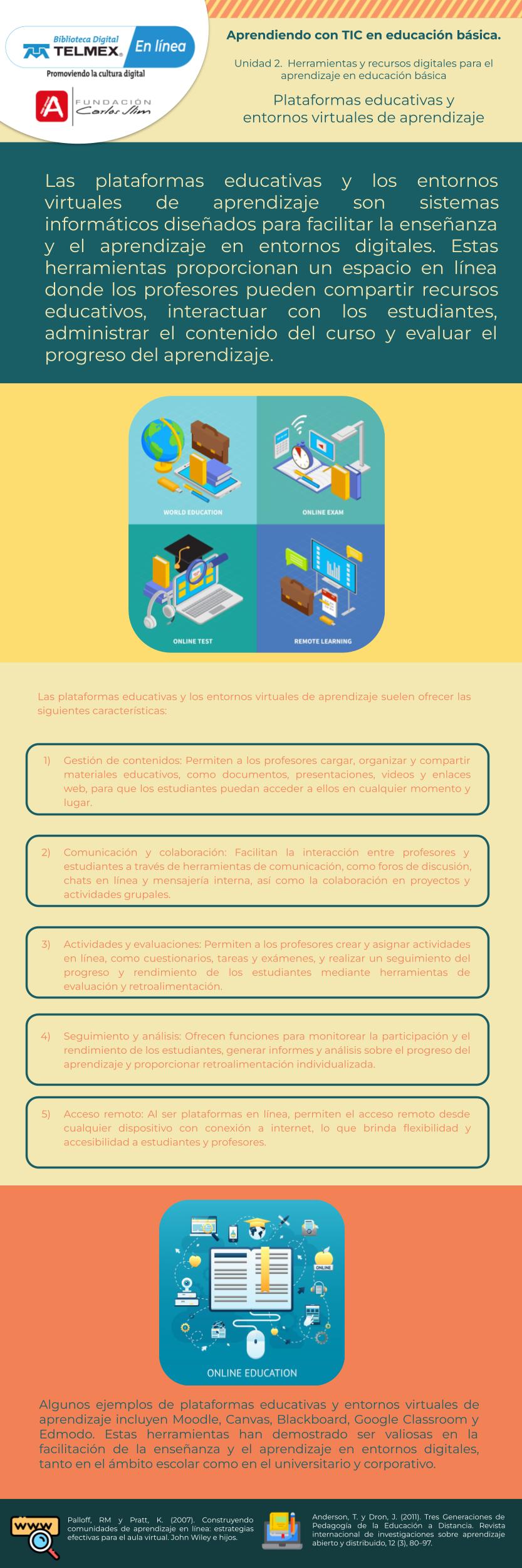 Plataformas educativas y entornos virtuales de aprendizaje.